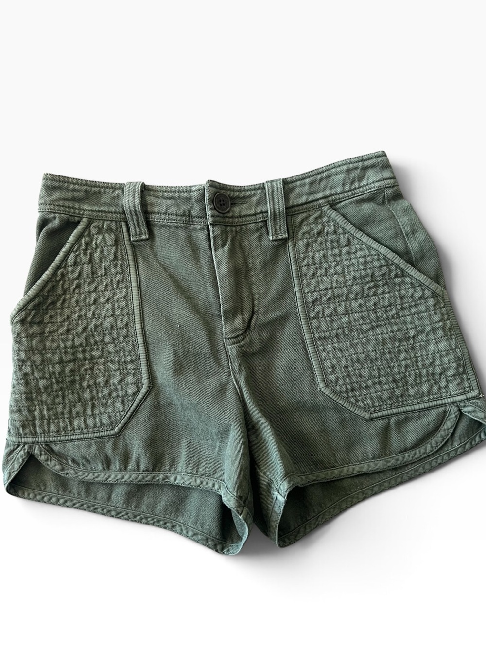 Zadig & Voltaire Olive Military Embroidered Shorts Women’s